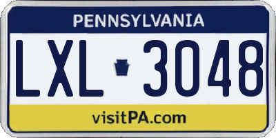 PA license plate LXL3048