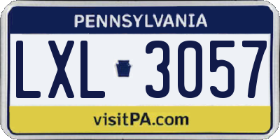 PA license plate LXL3057