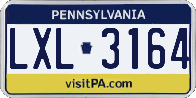 PA license plate LXL3164