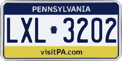 PA license plate LXL3202