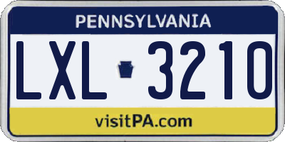 PA license plate LXL3210