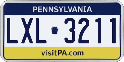 PA license plate LXL3211