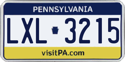 PA license plate LXL3215