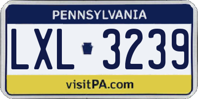 PA license plate LXL3239