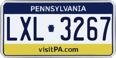 PA license plate LXL3267