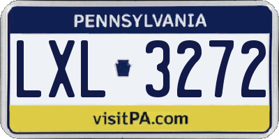 PA license plate LXL3272