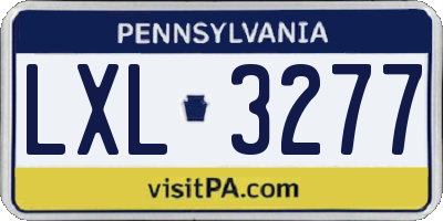 PA license plate LXL3277