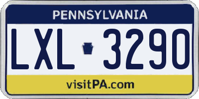 PA license plate LXL3290