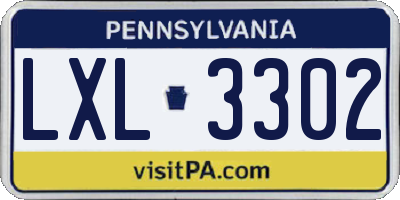 PA license plate LXL3302