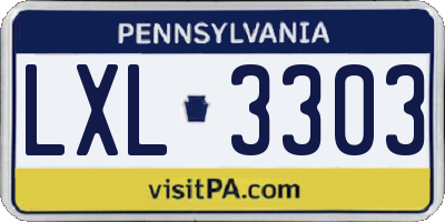 PA license plate LXL3303
