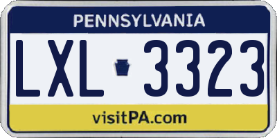 PA license plate LXL3323