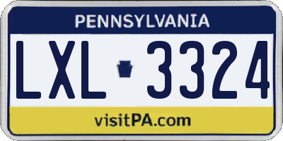PA license plate LXL3324