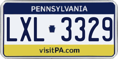 PA license plate LXL3329