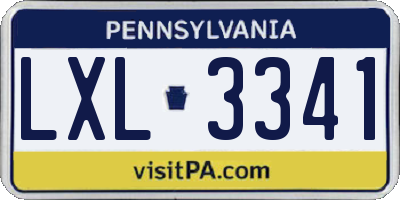 PA license plate LXL3341