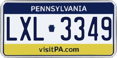 PA license plate LXL3349