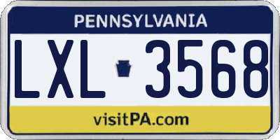 PA license plate LXL3568