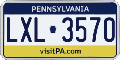 PA license plate LXL3570