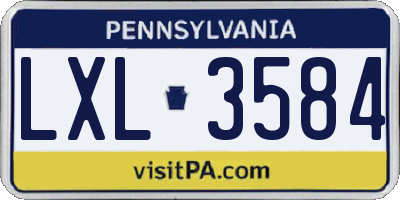 PA license plate LXL3584