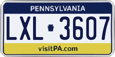 PA license plate LXL3607
