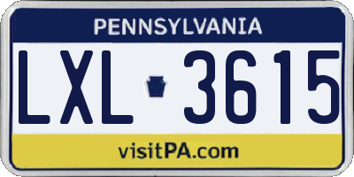 PA license plate LXL3615