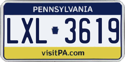 PA license plate LXL3619