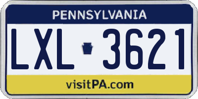 PA license plate LXL3621