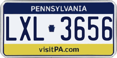 PA license plate LXL3656