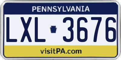 PA license plate LXL3676