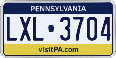 PA license plate LXL3704