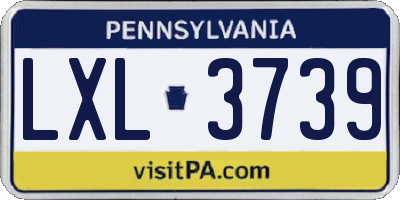PA license plate LXL3739