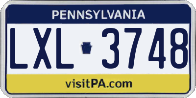 PA license plate LXL3748