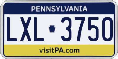 PA license plate LXL3750