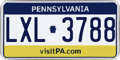 PA license plate LXL3788