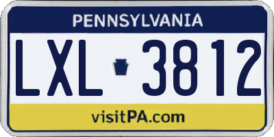 PA license plate LXL3812