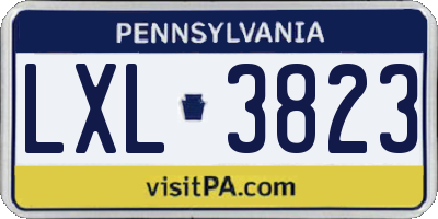PA license plate LXL3823