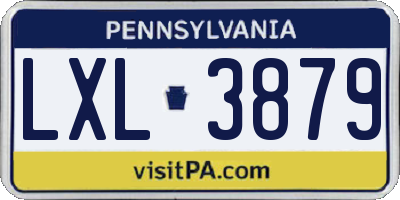 PA license plate LXL3879