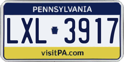 PA license plate LXL3917