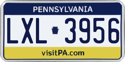 PA license plate LXL3956