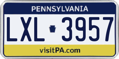 PA license plate LXL3957
