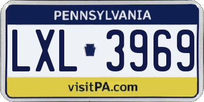 PA license plate LXL3969