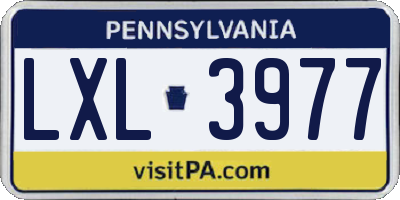 PA license plate LXL3977