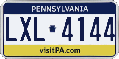 PA license plate LXL4144