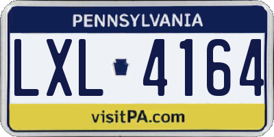 PA license plate LXL4164