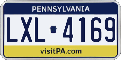PA license plate LXL4169