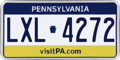 PA license plate LXL4272