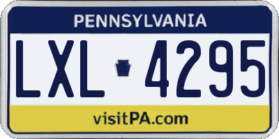 PA license plate LXL4295