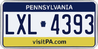 PA license plate LXL4393