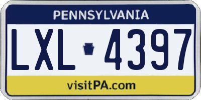 PA license plate LXL4397