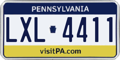 PA license plate LXL4411