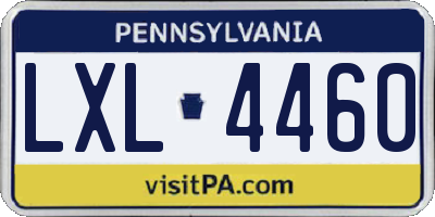 PA license plate LXL4460